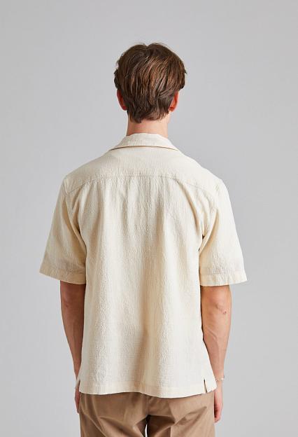 SUNSPEL Loose Weave Check Shirt Ecru